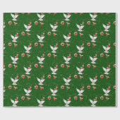 Weihnachts-Jove-Taube und Schneeflocken-Umschlagpa Geschenkpapier (Flach)