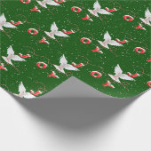 Weihnachts-Jove-Taube und Schneeflocken-Umschlagpa Geschenkpapier (Ecke)