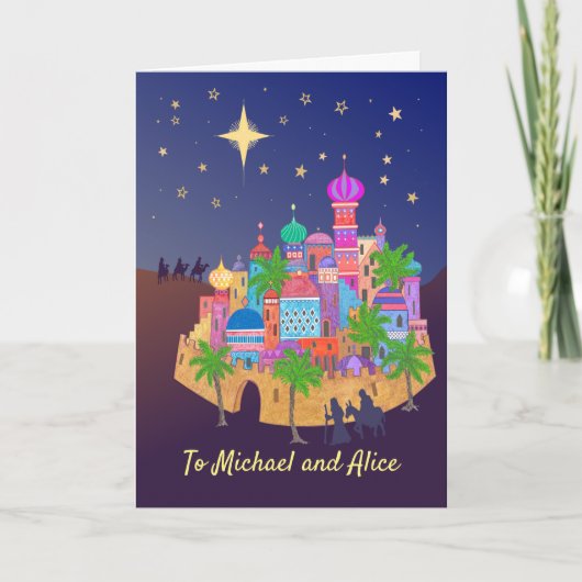 Weihnachts-Joy Bethlehem zu personalisieren Karte (Vorderseite)