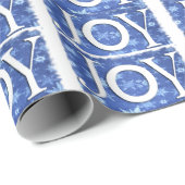 Weihnachts JOY Blue Muster Wrapping Paper Geschenkpapier (Rolleneckpunkt)