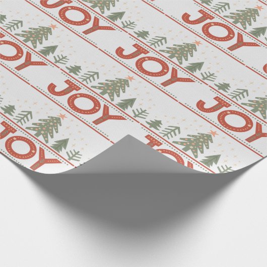 Weihnachts-Joy Boho Holiday Wrapping Paper Geschenkpapier (Ecke)
