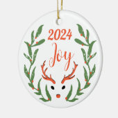 Weihnachts-Joy Custom Familienurlaub Foto Keramik Ornament (Links)
