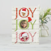 Weihnachts Joy Custom Foto Weihnachtskarte Feiertagskarte (Stehend Vorderseite)