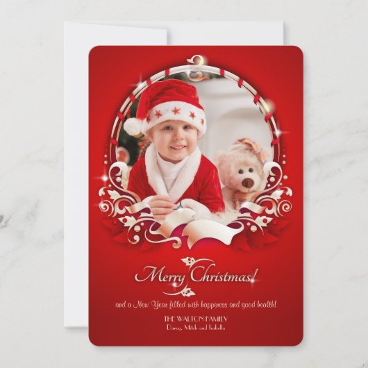Weihnachts-Joy-Foto-Urlaubskarte Feiertagskarte (Vorderseite)
