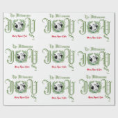 Weihnachts-JOY Grüner Kreide Foto Wrapping Paper Geschenkpapier (Flach)