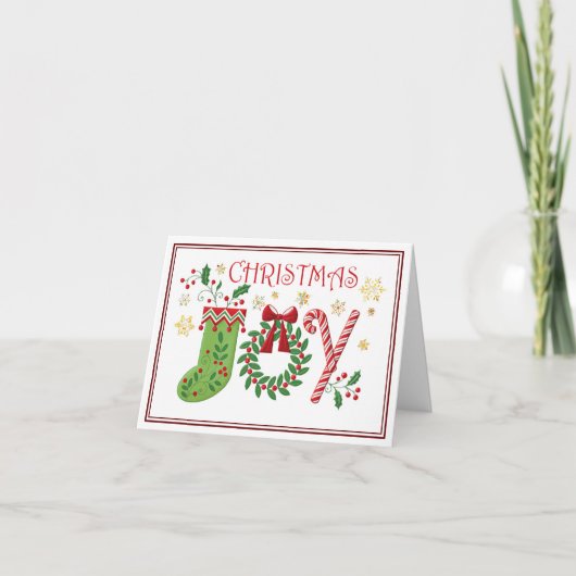 Weihnachts-Joy-Karte anpassen Karte (Vorderseite)