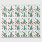 Weihnachts-Joy-Pinguine und Urlaubshäume Geschenkpapier (Flach)