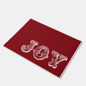 Weihnachts Joy Red Background Holiday Doormat Fußmatte (Schrägansicht)