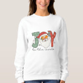 Weihnachts Joy Retro Santa in Sonnenbrille Sweatshirt (Vorderseite)