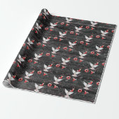 Weihnachts-Joy-Taube auf Holzschutzpapier Geschenkpapier (Ungerollt)