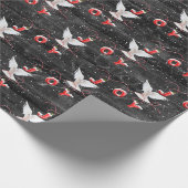 Weihnachts-Joy-Taube auf Holzschutzpapier Geschenkpapier (Ecke)