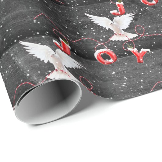 Weihnachts-Joy-Taube auf Holzschutzpapier Geschenkpapier (Rolleneckpunkt)