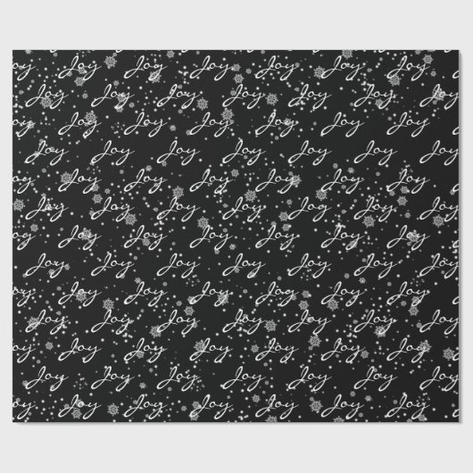 Weihnachts-JOY-Text in Schneeflocken Geschenkpapier (Flach)