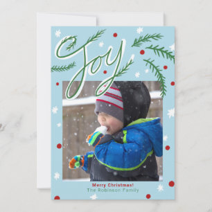 Weihnachts-Joy-Trems und Schnee-Foto Karte