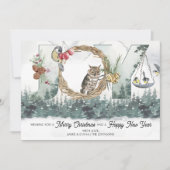 Weihnachts Joy Woodland Forest Nature Ankündigung (Vorderseite)