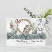 Weihnachts Joy Woodland Forest Nature Ankündigung (Stehend Vorderseite)