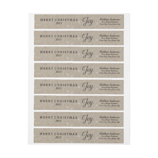 Weihnachts-Joy Wraparound-Adressetikett (Bogen)