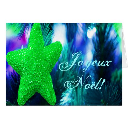 Weihnachts-Joyeux-Weihnachten Green Christmas Star (Vorderseite (Horizontal))