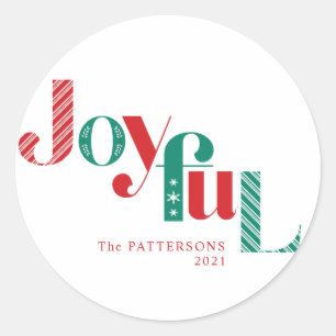 Weihnachts-Joyful Classic Round Sticker