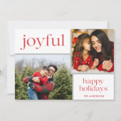 Weihnachts-Joyful Family Foto Moderrn Feiertagskarte (Vorderseite)