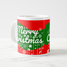 Weihnachts-Jumbo-Tasse – Weiße Ornamente Jumbo-Tasse