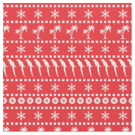 Weihnachts-Jumper-Muster von Papageien und Palmen  Stoff