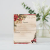 Weihnachts-Junk-Journal-Rezept-Karte Feiertagskarte (Stehend Vorderseite)