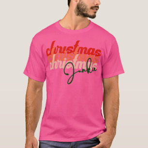 Weihnachts-Junkie-Leopard-Santa-Claus-lustiges-Wei T-Shirt
