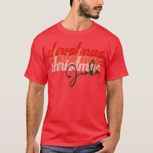 Weihnachts Junkie Leopard Weihnachtsmann Funny Xma T-Shirt
