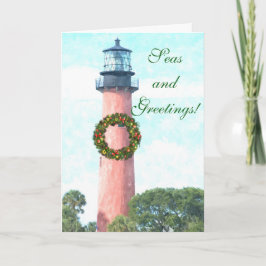 Weihnachts-Jupiter-Inlet-Leuchtturmkarte an der Kü Feiertagskarte