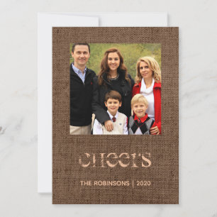 Weihnachts-Jute-Hirschgeweih-Muster Familienfoto Feiertagskarte