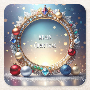 Weihnachts-Juwel-Rahmen-Feiertags-Papier-Untersetz Rechteckiger Pappuntersetzer