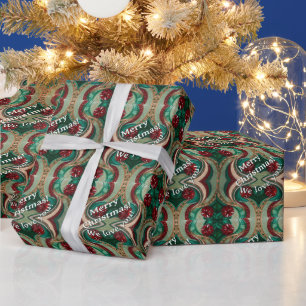 Weihnachts-Juwel-Töne Smaragd, Rubin & Salbei Geschenkpapier