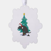 Weihnachts kackend Hunde Ornament Karte (Linke Ecke)