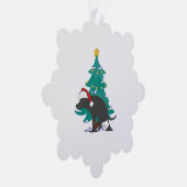 Weihnachts kackend Hunde Ornament Karte (Rechts)