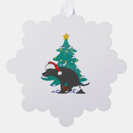 Weihnachts kackend Hunde Ornament Karte