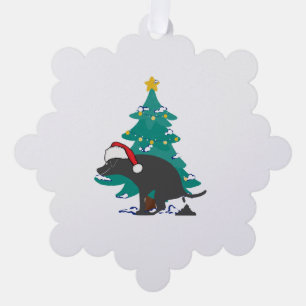 Weihnachts kackend Hunde Ornament Karte