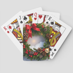 Weihnachts-Käfer Pine Red Ribbon Snow Spielkarten