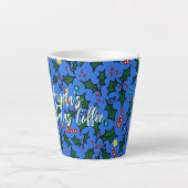Weihnachts-Kaffee-Blau-Muster Milchtasse (Vorderseite)