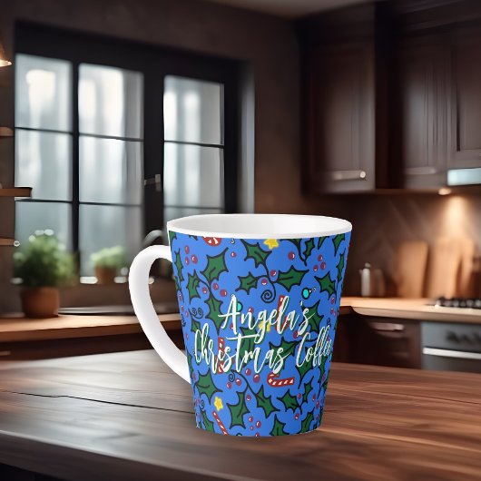 Weihnachts-Kaffee-Blau-Muster Milchtasse