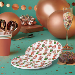 Weihnachts-Kaffeemuster 7" Rundpapier-Platte Pappteller