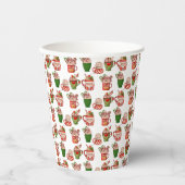 Weihnachts-Kaffeemuster 8oz Paper Cup, Lid: Keine Pappbecher (Vorderseite)