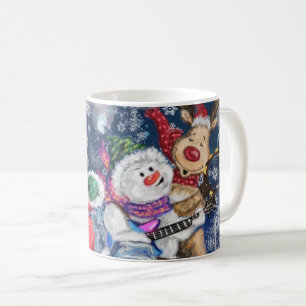Weihnachts-Kaffeetasse mit glücklichen Freunden Kaffeetasse