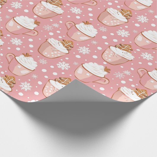 Weihnachts-Kakao-Cups & Lebkuchen Geschenkpapier (Ecke)