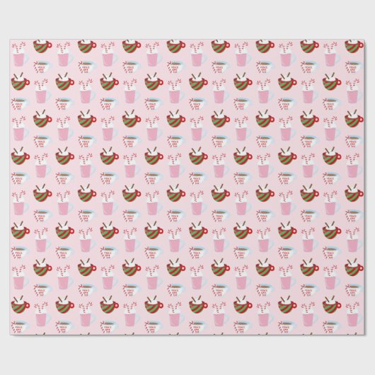 Weihnachts-Kakao-Muster Geschenkpapier (Flach)