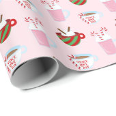 Weihnachts-Kakao-Muster Geschenkpapier (Rolleneckpunkt)