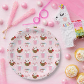 Weihnachts-Kakao-Muster Pappteller (Party)