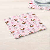 Weihnachts-Kakao-Muster Rechteckiger Pappuntersetzer (angewinkelt)