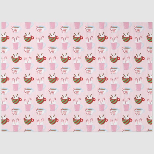 Weihnachts-Kakao-Muster Seidenpapier (Vorderseite)