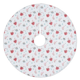 Weihnachts-Kakaopulver und Candy Canes Fleece Weihnachtsbaumdecke